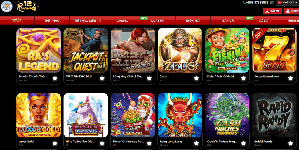 12bet 5 tro choi slot game moi ngay 12bet